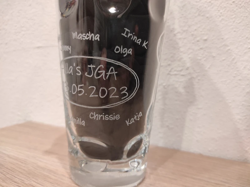 Dubbeglas Gravur nach Wunsch